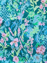 ~Lilly Pulitzer Ponte Knit -“Green Garden” 18”x30” # 162