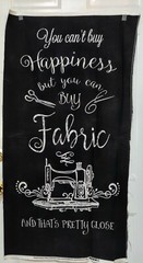 Black You Can’t Buy Happiness But You Can Buy Fabric Panel by Timeless Treasure