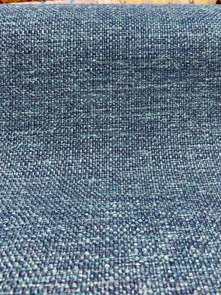 Chenille Performance Sampson Ocean Peacock Blue Upholstery Fabric by the yard