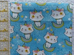 RARE & OOP Designer Novelty Exclusive UNICORN STAR KITTIES CATS *100% Cotton FQ*