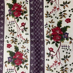 Matters of the Heart Kaye England Floral Striped Cotton Fabric 110” x 43”