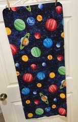 1/2 Yard Large Print Space Fabric Planets Colorful 18”x44”