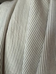 3.8 Yards 54” Wide Synthetic Pinstripe Fabric Medium Weight Black Cream