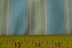 32″ Long x 35″ Wide, Vintage 1940’s-60’s, Blue Gray White Striped Cotton, M4390