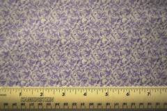 16″ 100% cotton fabric Light purple and white floral calico flowers blooms