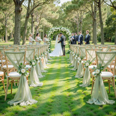 Sage Green Wedding Arch Draping Fabric, 2 Packs 29″ X 20FT Sheer Fabric Arch Dra