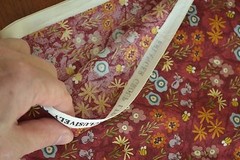 By 1/2 Yd, Colorful Floral on Marbled Red Quilt Cotton, Jo-Ann/Erlanger, C2260