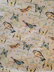 CP63910 Susan Winget fabric Birds Butterflies Flowers 78″ Long X 42″ W