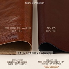 Faux Leather Fabric Oil Waxed Look Leatherette Grain Upholstery Vinyl Material
