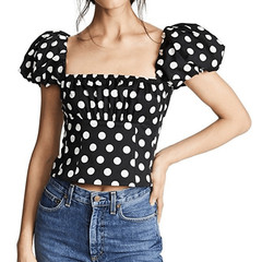 Black White Polka Dot Cotton Spandex Fabric | 54” Wide | Italian Stretch Woven