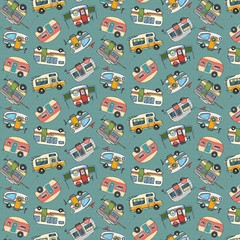 Travel Fabric | Adventure Awaits RV Camper Toss Blue | Blank YARD