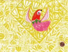 Dantini 100% Cotton Fabric: WHAT THE BIRDS SAID, 24″ x 44″ PANEL