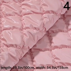 1M Wet Look Faux Leather Padded Fabric PU Quilted Cloth Puffer Coats Sewing
