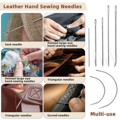Ftyiwu Waxed Thread, Upholstery Needle and Thread 32 32Yard, Original Black
