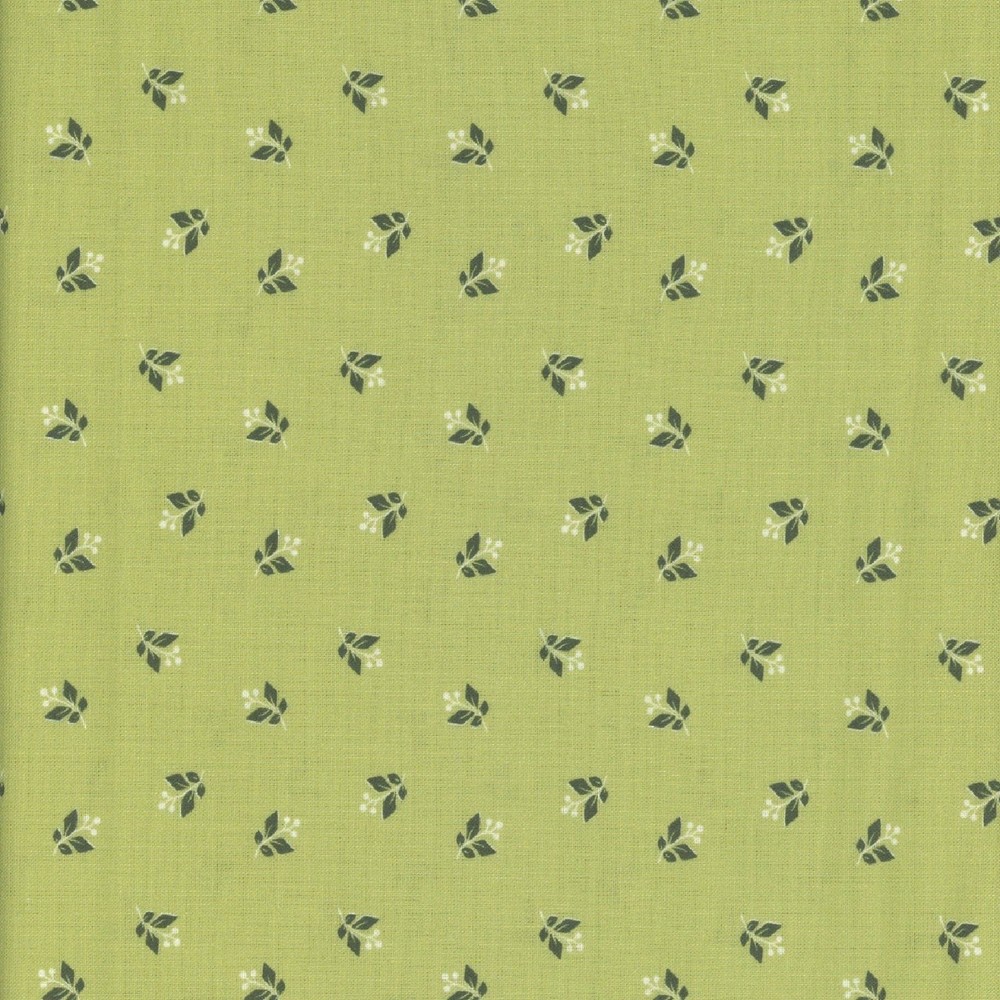Marcus Fabrics Sheryl Johnson 1800s Civil War Repro Woof & Warp Green BERRIES FQ