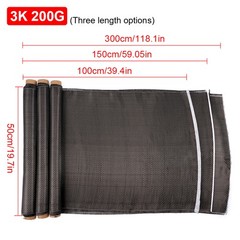 40″ – 118″ Real Carbon Fiber Fabric Cloth Roll 3k 200gsm 2×2 Twill Weave Black