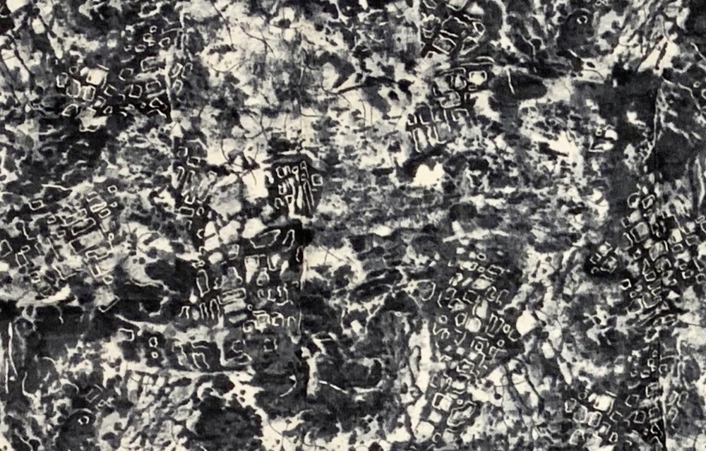 FQ Black Gray White Stormy Static Fabric for Quilting Sewing Crafts 22” x 18”