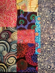 Kaffe Fassett strips, squares, & scraps