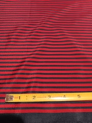 Red & Navy Stripe Light Weight Woven Silky Apparel Fabric 2 2/3 yards X60″