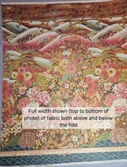 Vintage 9.5 yards cotton fabric floral red & teal with gold metallic by Kesslers
