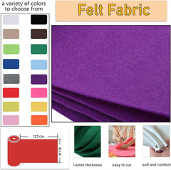 | Soft Felt Fabric | 36X54Inch | Felt by the Yard 1.4Mm Thick,1 Yard Acrylic & S