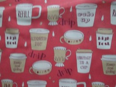 SPECIALTY COFFEE CUPS WITH SAYINGS DRINKS COTTON FABRIC FQ