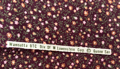 Vtg 41X80 WAMSUTTA Burgundy GUNNE SAX Tiny CALICO Floral FABRIC Quilt Cotton