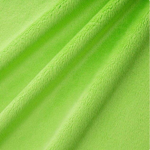 Solid Neon Lime Whisper Fleece Fabric by the Yard