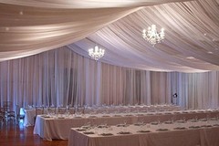 White Sheer Chiffon Fabric Draping Panels Masking Weddings Events 5 Yards