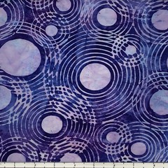 1 Yard Cut of Lunn Fabric Radiation Circles Batik 100% Cotton 3466 Purple Grape