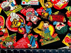 Tina Scrap 9″x21″ Vintage Card Valentine Heart Love note Kids OOP Fabric Cotton