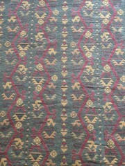 REVERSIBLE 2 Yds Southwestern Tribal Chenille Fabric – Kilim Aztec Jacquard