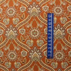 MILL CREEK SALIANNA SPICE ORANGE FLORAL DAMASK VINE LINEN FABRIC BY YARD 54″W