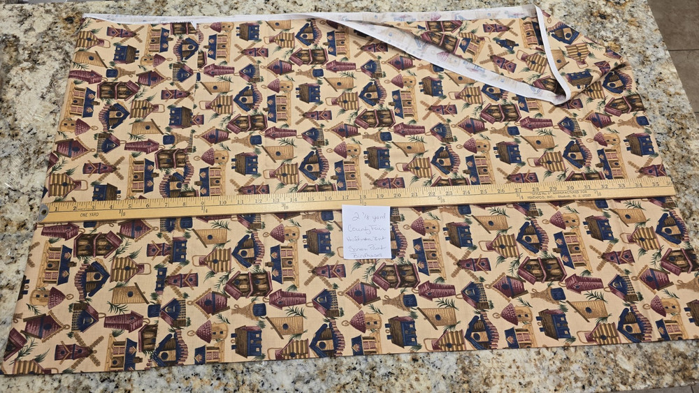 County Fair Hoffman International Fabrics Cotton Fabric 2 1/8 YARD Birdhouses