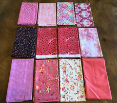 15 lbs Quilt Fabric Lot | Red/Pink Variety Bundle | 39 Assorted Pieces & Sizes