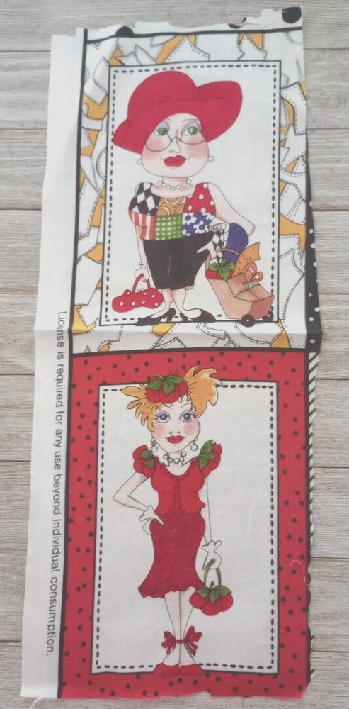 loralie sophisticates fun fabric 15 x 5.5 inches 2 blocks #1004 new