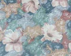 Vtg 80s Stanley King Pink Green Floral Polished Cotton Drapery Fabric BTY #32