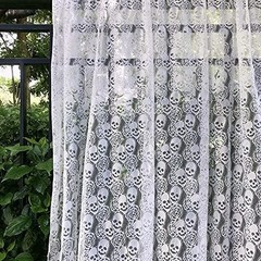 White Skull Lace Fabric, 60 * 36 inches Solid Fabric Lace, 1 Yard Floral Wedding