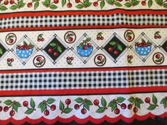 Cotton FAbric CHERRIES With Single Border 30″ long 40″ wide