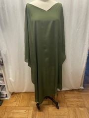 100% Crinkled Silk Crepe de Chine Olive Moss Army Green Fabric 1 Yd. Long 52″ W