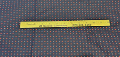 Navy material with tiny red & white hearts 3yards 110″ X 44″