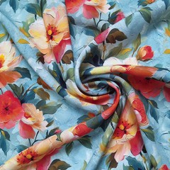 By Yrd 3D Floral Viscose Rayon Material Fabric Dress Robe Soft Breathable Cotton