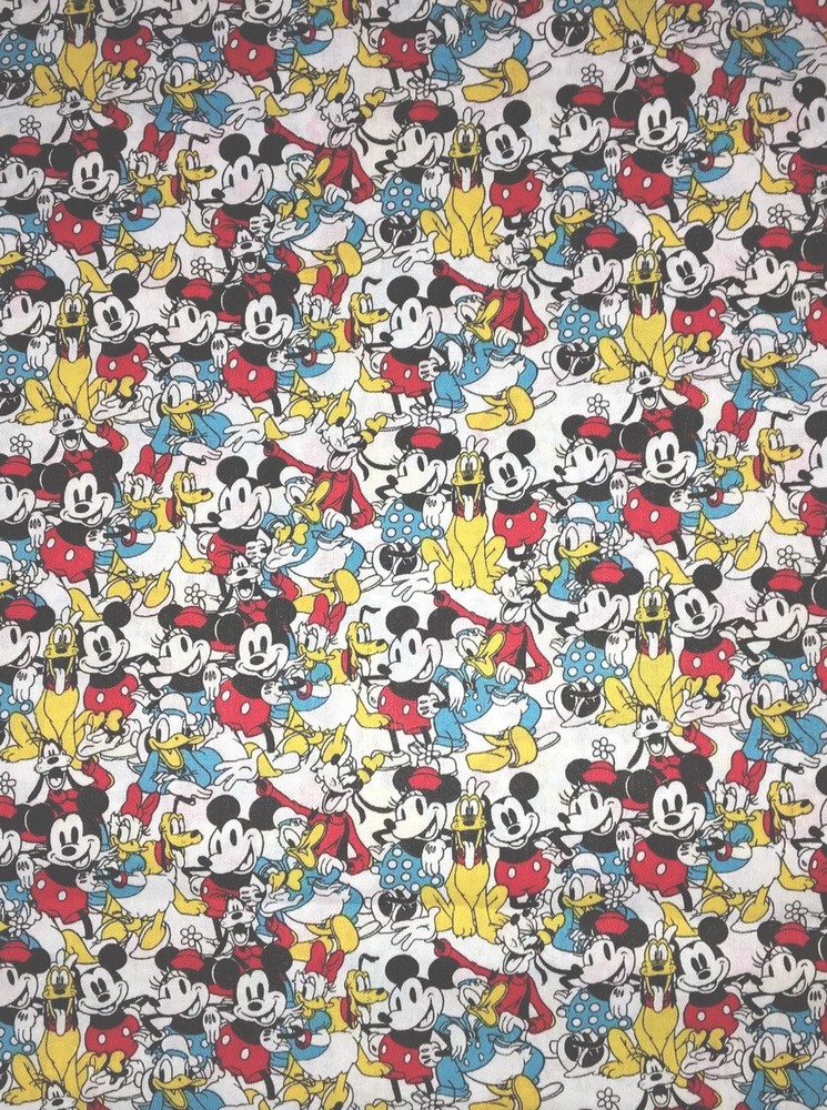 DISNEY MICKEY AND FRIENDS “Sensational Snapshot” Cotton Fabric 1/2 Yard 18”x43”