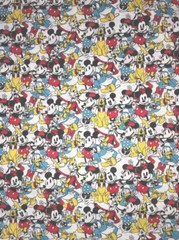 DISNEY MICKEY AND FRIENDS “Sensational Snapshot” Cotton Fabric 1/2 Yard 18”x43”