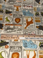 MODA Animal Park Fun 100% cotton fabric yard 36×44 Animals on Dove tone 20965 11