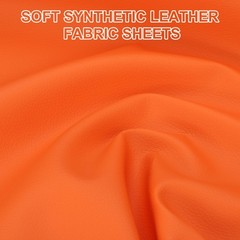 63×39.4in Faux Leather Sheets, Faux Leather Fabric Vinyl PVC, Orange Red
