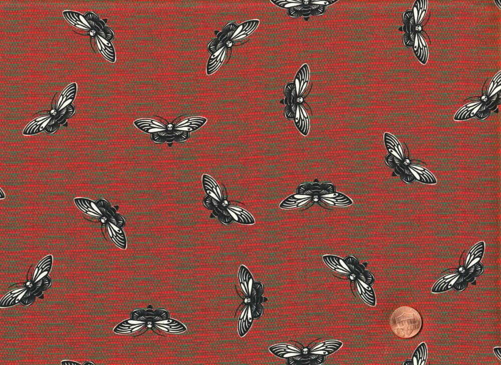 Halloween 100% Cotton Fabric, MORE THAN BONES by Dantini, Mothra – BTY