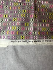 My Gray or the Highway Fabric 1 Yard Jackie Studios Camelot Arrows Gray