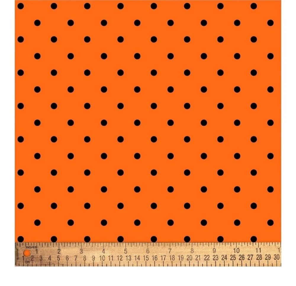David Textiles Halloween Polka Dot Fabric – 1 Yard Cut (36″x44″) 100% Cotton