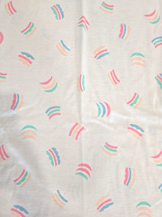 Vintage Wullschleger White Knit Pastel Cotton Fabric 68 x 58